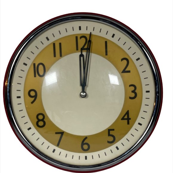 Pottery Barn Other - 12" POTTERY BARN  mid-century style WALL CLOCK